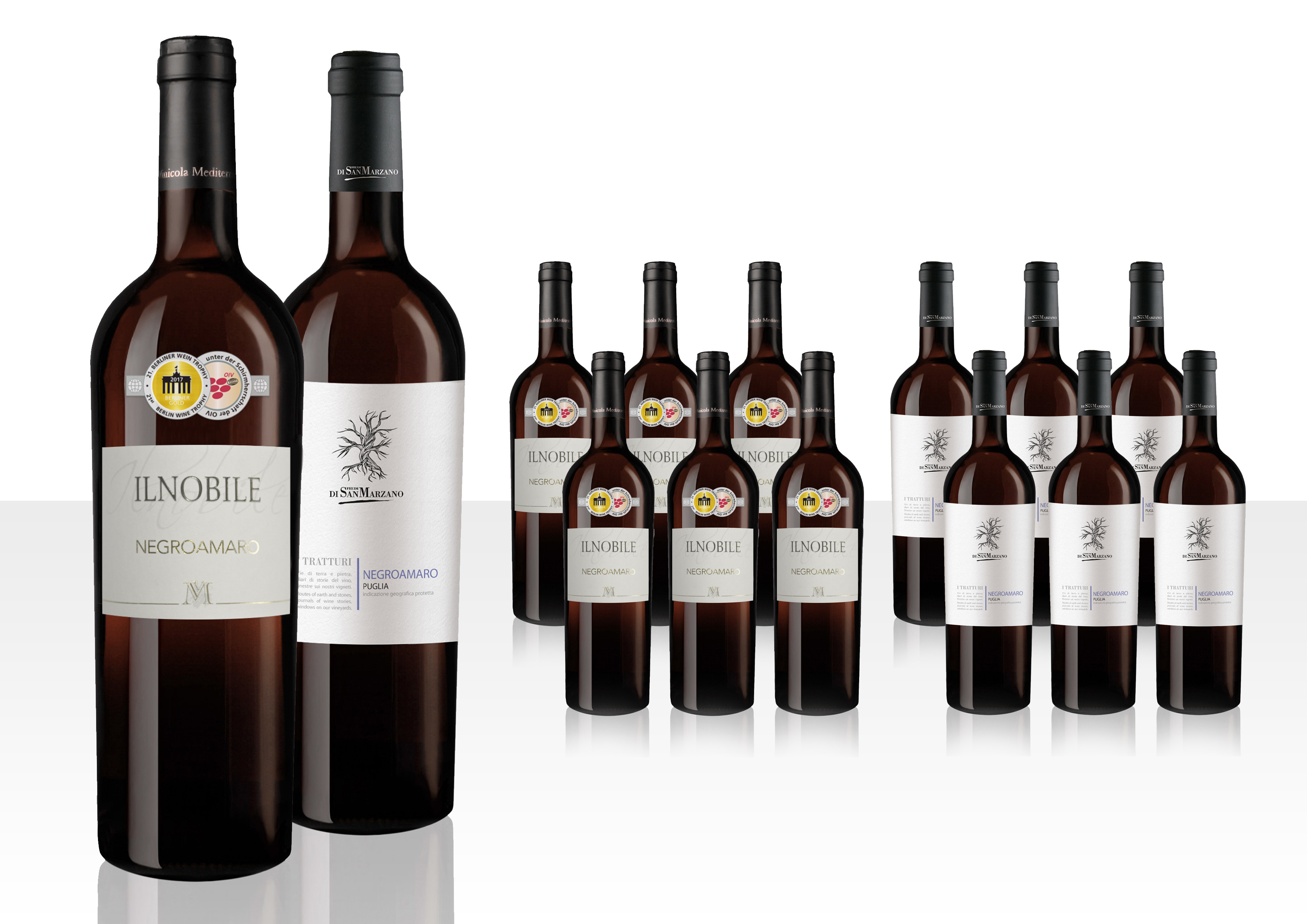 Weinpaket - ,Weinhandel,Qualitätsweine -Vino 12er Puglia Premium Weine - Delicato Best Weine sortiert Wein, of