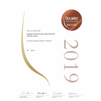 Urkunde Bronzemedaille Decanter 2019 Mala Vida 2017