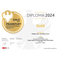 Urkunde Clearly Organic Airén-Sauvignon Blanc 2023 Frankfurt International Trophy Goldmedaille 2024.