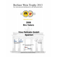 Urkunde Goldmedaille in Berliner Wein Trophy 2013	