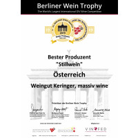 Urkunde Bester Produzent Österreich Berliner Wein Trophy 2019