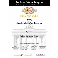 Urkunde Castillo Baños Reserva 2015 Goldmedaille BWT 2019