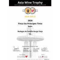 Urkunde Goldmedaille Asia Wine Trophy 2021