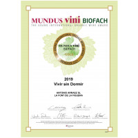 Urkunde Goldmedaille Biofach Mundus Vini 2021 Vivir sin Dormir 2019